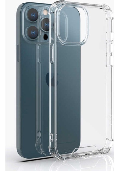 Kilifone - İphone 13 Pro Uyumlu Kılıf Şeffaf Koruyucu Nitro Anti Shock Silikon - Renksiz - T19178