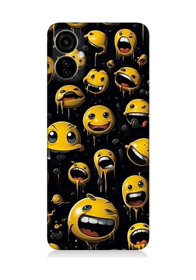 Tecno Camon 19 Neo Uyumlu Tuhaf Smiley'ler Desenli Silikon Kılıf