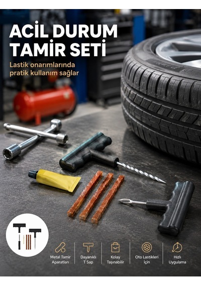 Acil Durumların Kurtarıcısı Çok Amaçlı Lastik Tamir Seti 1