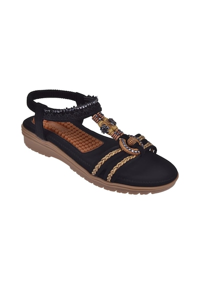 Guja Taş Detaylı Comfort Kadın Sandalet Gj-24y120-4 Siyah-siyah Siyah