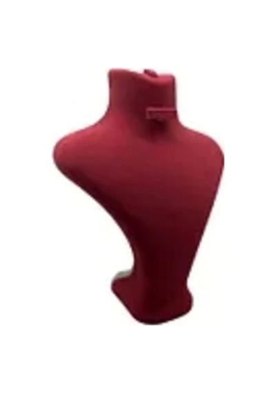 Yerli Üretim Londra Model Süet Kumaş Kırmızı Renk 28/ 22 Cm Kolye Sergileme Mankeni Çok Renkli
