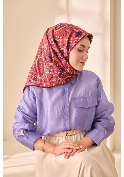 Silk Home Twill İpek Eşarp 11478-19 Siyah, Vişne, Kırmızı, Vizon, Eflatun, Gül Kurusu