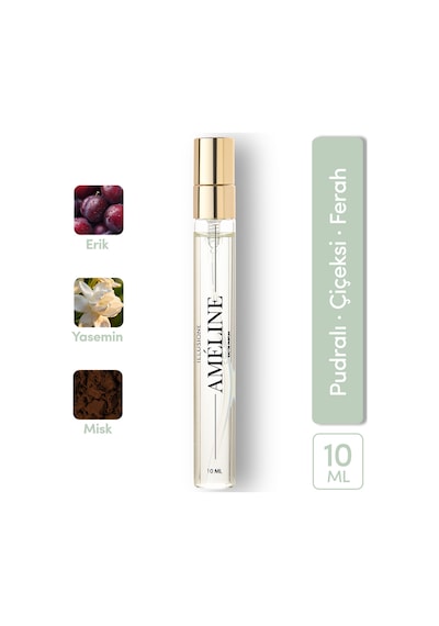 Améline Edp Seyahat Boy Kadın Parfümü 10ml Pudramsı - Çiçeksi - Ferah Yasemin, Misk