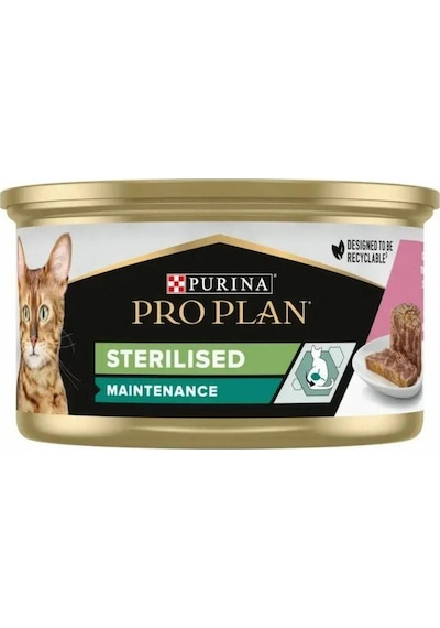 Purina Pro Plan Kısırlaştırılmış Ton Balıklı ve Sebzeli Yetişkin Kedi Konservesi 6 x 85 G