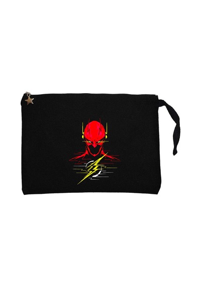 Flash Siyah Clutch Astarlı Cüzdan / El Çantası