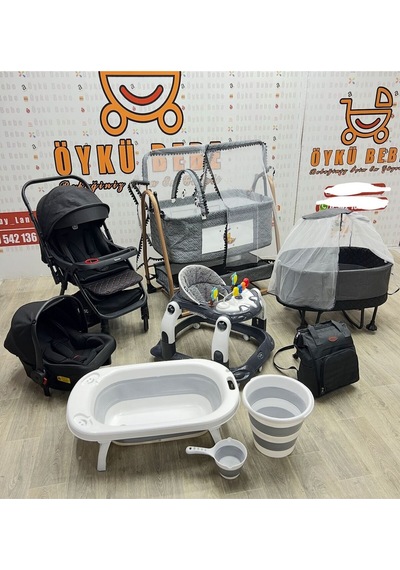 Öykü Bebek Dunyasi 13 Parça Galaxy Her Bebeğin Ilk Öyküsü Burda Başlar Sevgiyle Hazırlanmış Bebek Çeyiz Setleri Siyah - Beyaz