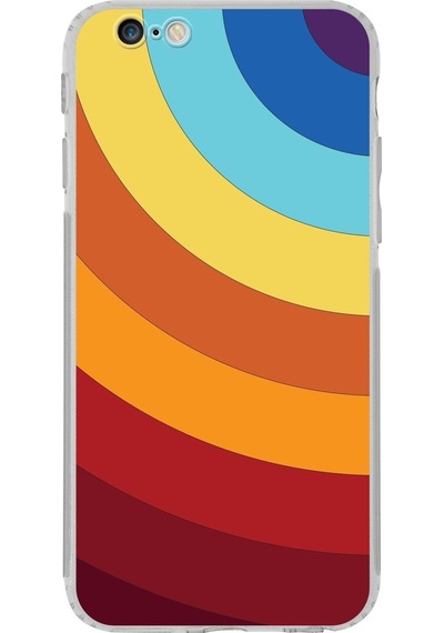 Apple Uyumlu iPhone 6s Kamera Korumalı Kapak Renk Cümbüşü Tasarımlı Şeffaf Kılıf