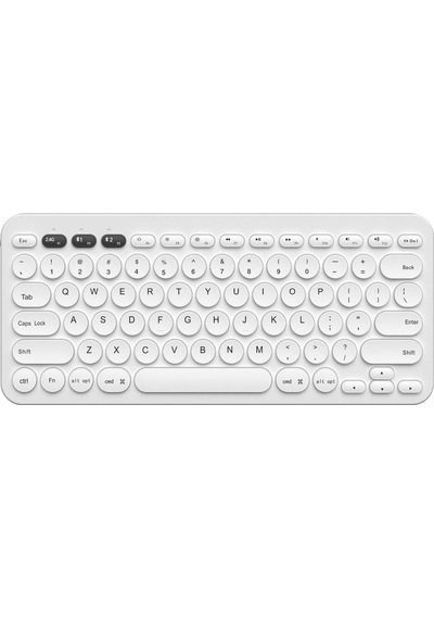 Beyaz Kablosuz Bluetooth Klavye Tablet Telefon Pc Uyumlu Sessiz Yuvarlak Tuşlu Slim Tasarım
