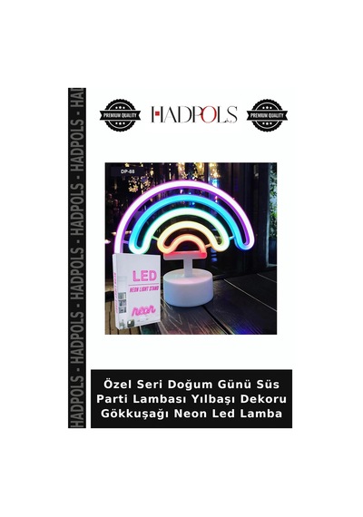 Özel Seri Doğum Günü Süs Parti Lambası Yılbaşı Dekoru Gökkuşağı Neon Led Lamba Çok Renkli