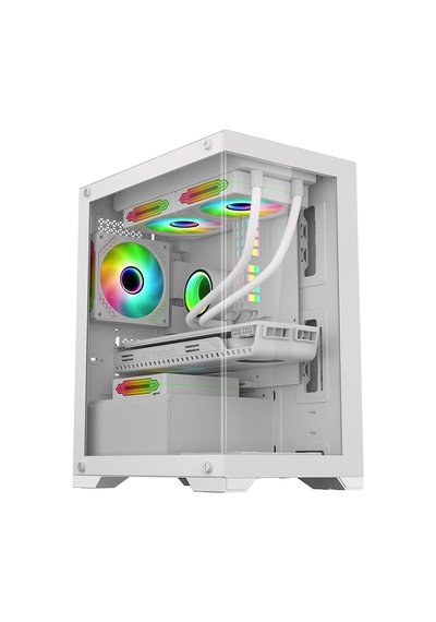 Xaser Kasa Mg235 Rgb Gaming Beyaz Oyuncu Kasası Power Yok