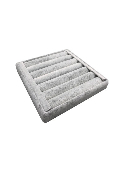 Yerli Üretim Süet Kumaş Gri Renk 15cm/15cm Yüzük Sergileme Stand Gri