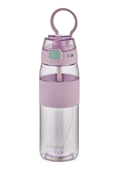 Shotay Şeffaf Kapaklı Şeritli Trıtan Matara Mor 800 Ml.
