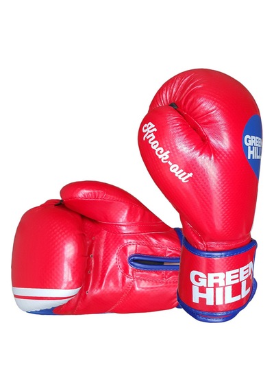 Green Hill Knock Out Carbon Deri Boks Ve Kick-boks Eldiveni Kırmızı