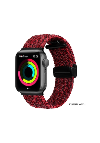 Novstrap Apple Uyumlu  Watch Ultra 49 MM İle Kordon Magnet Tokalı Flexible Elastik Örgü Kayış