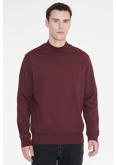 Ac&Co / Altınyıldız Classics Erkek Bordo Pamuklu Standart Fit Normal Kesim Yarım Balıkçı Yaka Sweatshirt