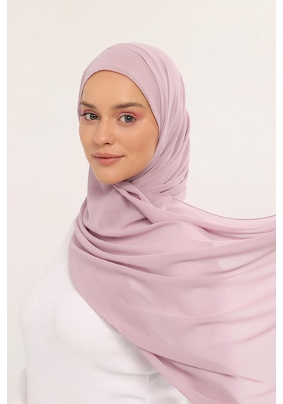 Altobeh Hazır Lüks Pratik Hijablı Şifon Şal Pudra