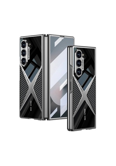 Samsung Uyumlu Galaxy Z Fold 6 Kılıf Ultra İnce Kamera Korumalı Pc + Karbon Arka Yüzey Zore X-pro Kapak