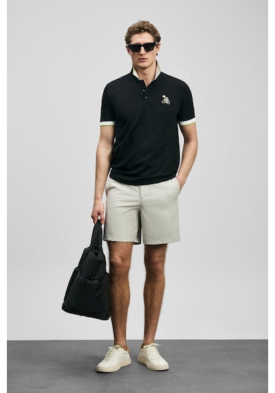 Lufian Zane Smart Erkek Polo T-shirt 111040242 Siyah