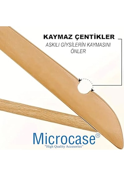 Ahşap Görünümlü Plastik Elbise Askısı A Kalite 20 Adet Al4494 Kahve Genel