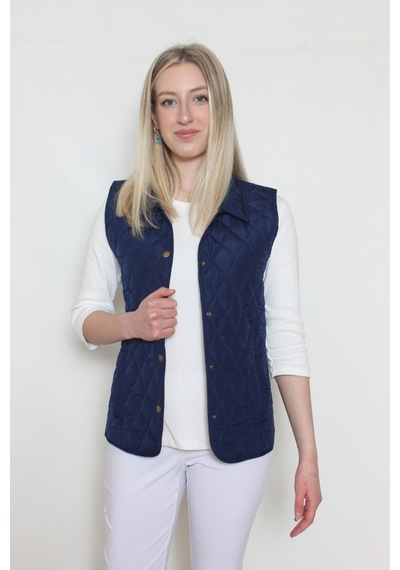 CottonCool Kadın Kapitone Yelek Lacivert