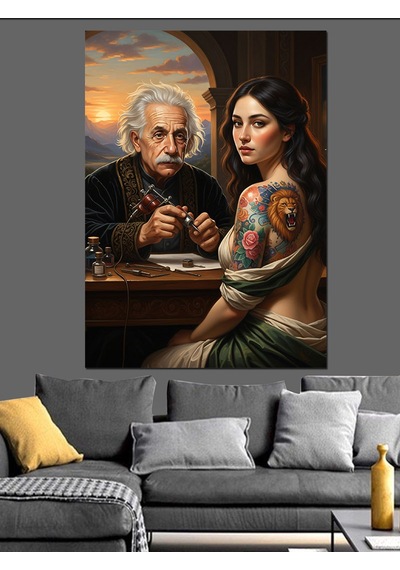 Ahşap Tablo Dövme Yapan Yaşlı Çift