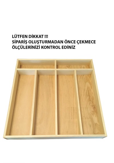 Ahşap Kepçelik 45x46 Cm. Mutfak Çekmecesi Servis Gereçleri Düzenleyici Organizer
