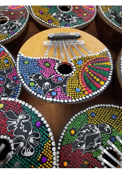 Hindistan Cevizinden El Yapımı Mini Parmak Piyano Kalimba 7 Nota