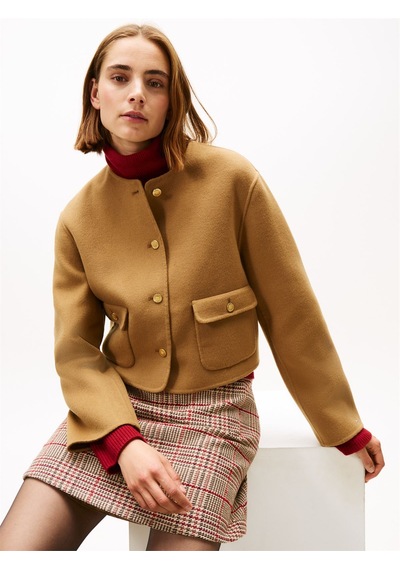 Tommy Hilfiger Df Wool Blend Reg Lady Jacket Kadın Kahverengi Mont - Ww0ww47446 Kahverengi Tommy Hilfiger Df Wool Blend Reg Lady Jacket Kadın Kahverengi Mont - Ww0ww47446 Kahverengi