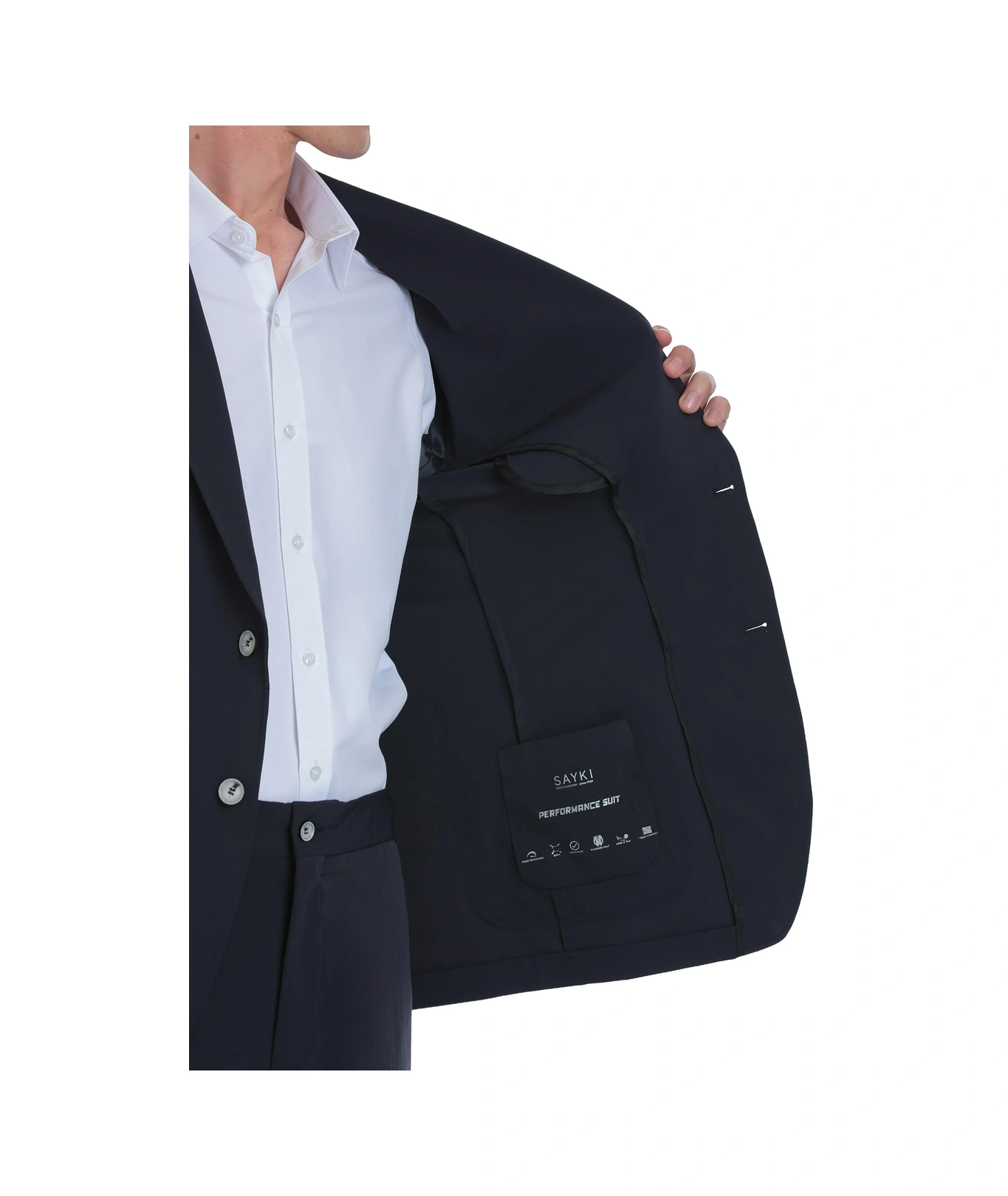 Hatemoğlu Lacivert Comfort Fit Mono Yaka Casual Takım Elbise Lacivert