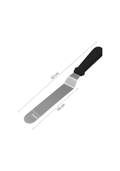 Narkalıp Paslanmaz Çelik Eğik Pasta Sıvama Spatulası Oval Uçlu Orta Boy Çelik Gri Diğer