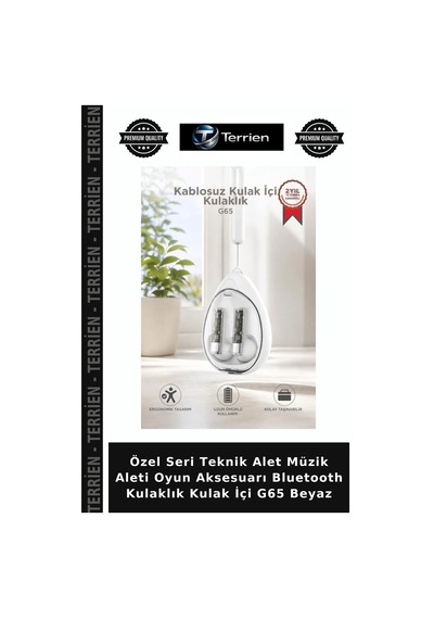 Özel Seri Teknik Alet Müzik Aleti Oyun Aksesuarı Bluetooth Kulaklık Kulak İçi G65 Beyaz