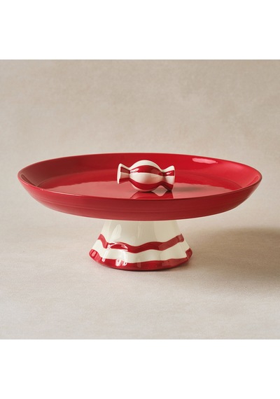 Karaca New Year Yılbaşı Candy Twist Kek Standı 25,4 Cm Kırmızı