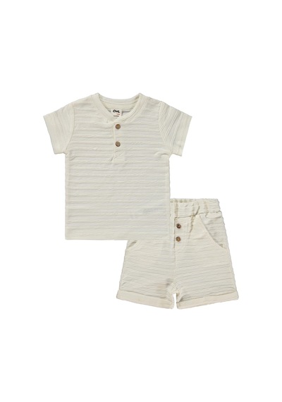Civil Baby Jakarlı 6-18 Ay Takım - Ekru