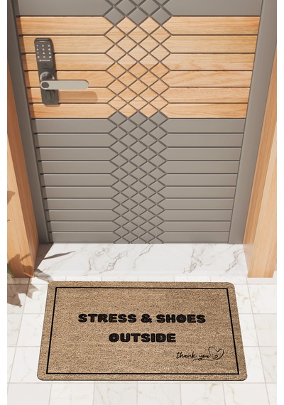 Rugmood Modern Dijtal Baskı Stress & Shoes Outsıde Kapı Önü Paspası Çok Renkli