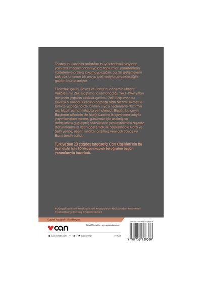 Savaş Ve Barış - Lev Nikolayeviç Tolstoy -  Can Yayınları