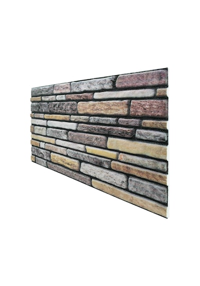5 Adet X Kesme Taş Desenli 3D Strafor Köpük Duvar Kaplama Paneli (446785892)