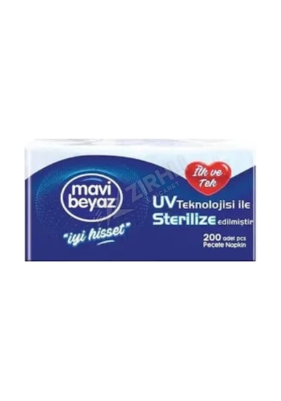 4 Adet Mavi Beyaz Peçete 30 X 30 200 Lü