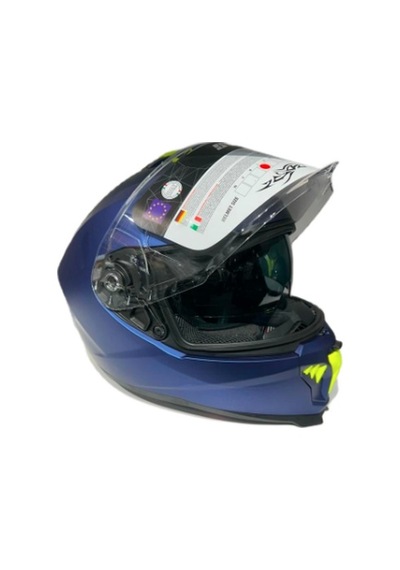 Sway SW-865 Güneş Gözlüklü Kask Mat Mavi