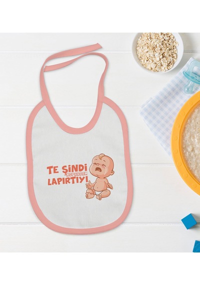 BK Kids Te Şindi Koparacam Tasarımlı Pembe Bebek Mama Önlüğü-1 Pembe
