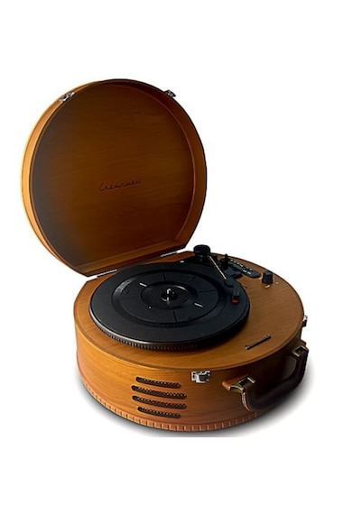 Nostaljik Özel Ahşap Kasa Retro Klasik Model Bluetooth Usb Sd Kart 33/45/78 Lik Pikap Kahverengi