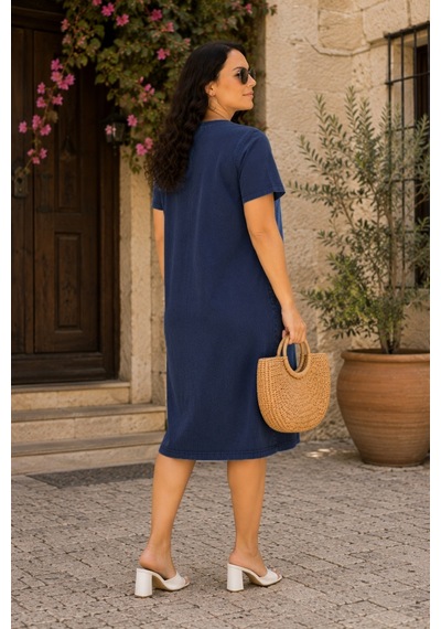 Cedy Denim Cedy Denım - Büyük Beden - Kadın Fermuarlı Taş Ve Dantel Detaylı Vintage Elbise C409 Lacivert Cedy Denim Cedy Denım - Büyük Beden - Kadın Fermuarlı Taş Ve Dantel Detaylı Vintage Elbise C409 Lacivert
