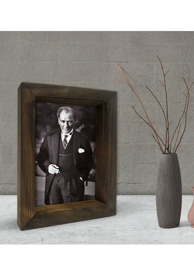 Bk Gift Atatürk Tasarımlı Dekoratif Doğal Masif Ahşap Çerçeve 15X (500609813)