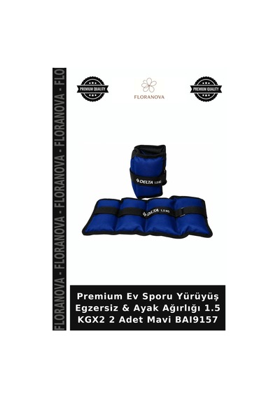 Delux Serisi & Ayak Ağırlığı 1.5 Kgx2 2 Adet Mavi Baı9157 Pilates Koşu Zindelik