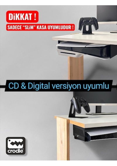 Playstation 5 Slim Masa Altı Stant Yerden Tasarruf Rahat Hava Akışı Gaming Aksesuar Konsol Tutacağı