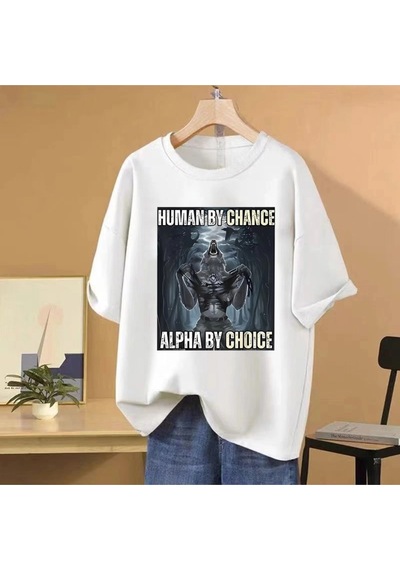 Startmore Şans Eseri Yeni İnsan Alfa Seçim Kurt Komik Meme T Shirt Kadın Erkek Pamuk Vintage Gevşek Kıs Beyaz