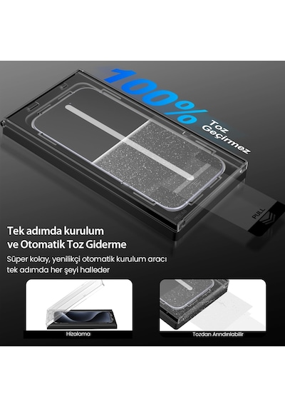 5d Privacy Easyfit 2 Adet Kolay Uygulama Aparatlı Ekran Koruyucu Temperli Hayalet Ekran Cam İphone 17 Pro Max / İphone16 Pro Max