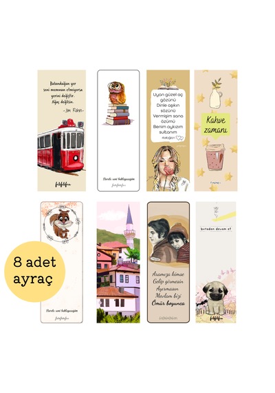 8'li Kitap Ayracı Ortaya Karışık
