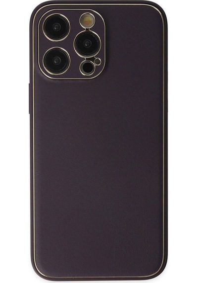 Newface Apple   Uyumlu  iPhone 13 Pro Max Kılıf Coco Deri Silikon Kapak - Derin M