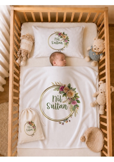 Pia Baby Kız Bebek İsimli Hastane Çıkışı 6 Parça Tulum Şapka Eldiven %100 Pamuk Hediye Seti 1094tybk3x Krem
