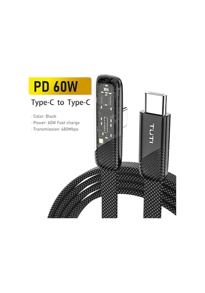 Valkyrie Tuti Süper Hızlı 60w Pd Type-c Şarj Ve Data Kablosu - Dayanıklı Örgülü Tasarım Vertical Yatay Kablo 130cm